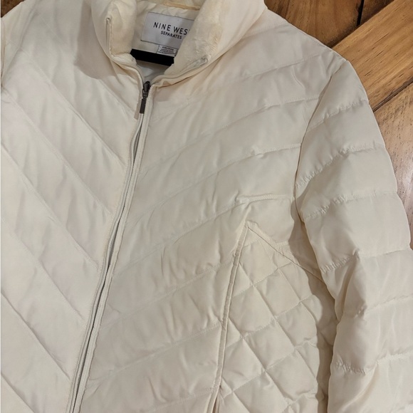 Nine West Jacket XXL Cream Winter Lightweight Puffer Zip Up - Picture 4 of 6